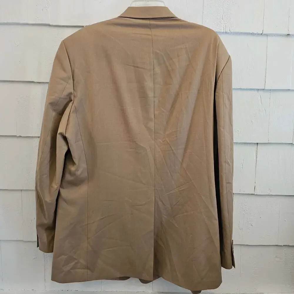 Lauren Ralph Lauren 44L Tan 100% Wool Sport Coat Blazer 2 Button Classic Fit Men